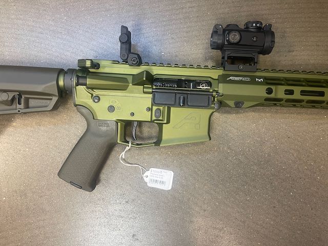 Aero Precision M4E1 AR15 5.56 16″ OD Green Anodized, 15″ R-ONE M-LOK w/ Extras USED