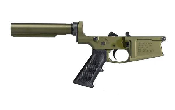 Aero Precision M5 CARBINE COMPLETE LOWER RECEIVER W/ A2 GRIP, NO STOCK - ODG ANODIZED