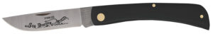 Case 00092 Sod Buster  3.70" Folding Skinner Plain Etched As-Ground Tru-Sharp SS Blade/Smooth Black Synthetic Handle