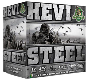 HEVI-Shot HS61224 HEVI-Steel 12Gauge 2.75" 1 1/8oz 4Shot 25 Per Box/10 Case