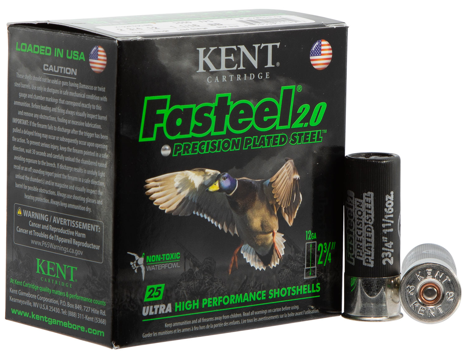 Kent Cartridge K122FS30BB Fasteel 2.0 12 Gauge 2.75" 1 1/16 oz BB Shot 25 Per Box/ 10 Case
