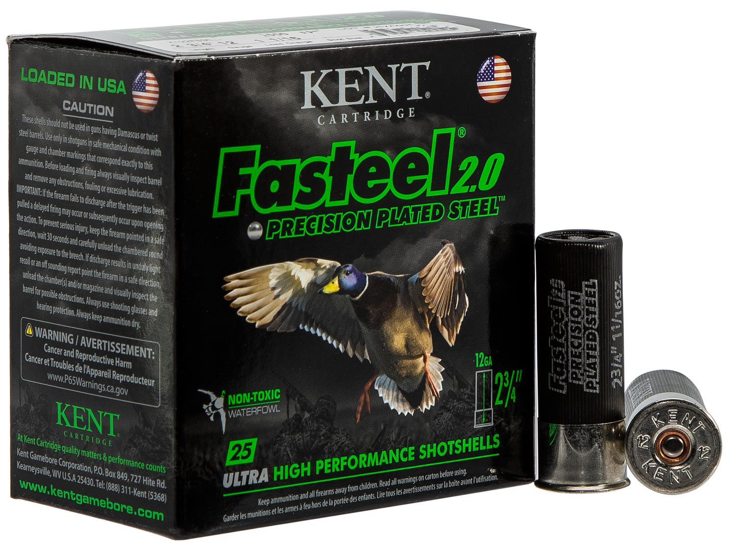 Kent Cartridge K122FS304 Fasteel 2.0 12 Gauge 2.75" 1 1/16 oz 4 Shot 25 Per Box/ 10 Case
