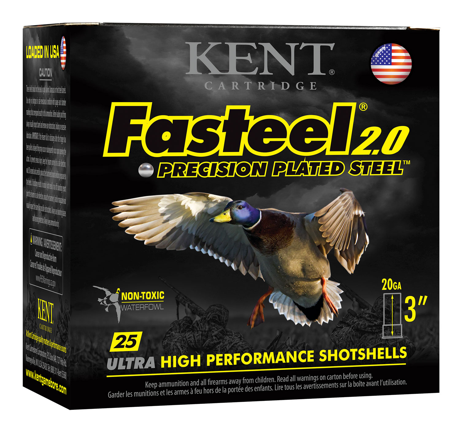 Kent Cartridge K203FS244 Fasteel 2.0 20 Gauge 3" 7/8 oz 4 Shot 25 Per Box/ 10 Case