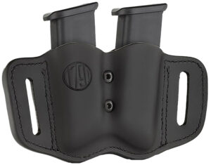 1791 Gunleather MAGF22SBLA MAG-F Double Mag Holster Stealth Black Leather Belt Slide Compatible w/ Double Stack Ambidextrous