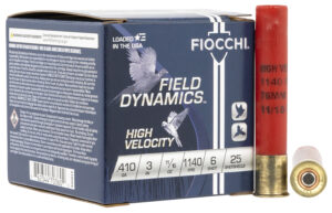 Fiocchi 410HV6 Field Dynamics High Velocity 410Gauge 3" 11/16oz 6Shot 25 Per Box/10 Case