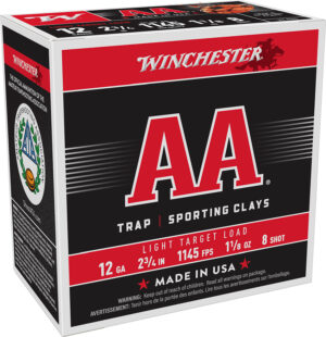 Winchester Ammo AA128 AA Light Target 12Gauge 2.75" 1 1/8oz 8Shot 25 Per Box/10 Case