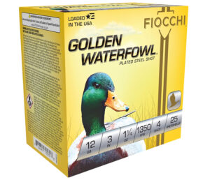 Fiocchi 123SGW4 Golden Waterfowl 12Gauge 3" 1 1/4oz 4Shot 25 Per Box/10 Case