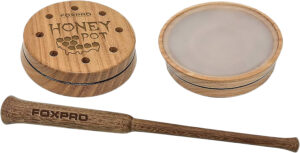 Foxpro HPCRYSTAL Honey Pot  Friction Call Turkey Sounds Attracts Turkeys Natural Honey Locust Wood/Crystal