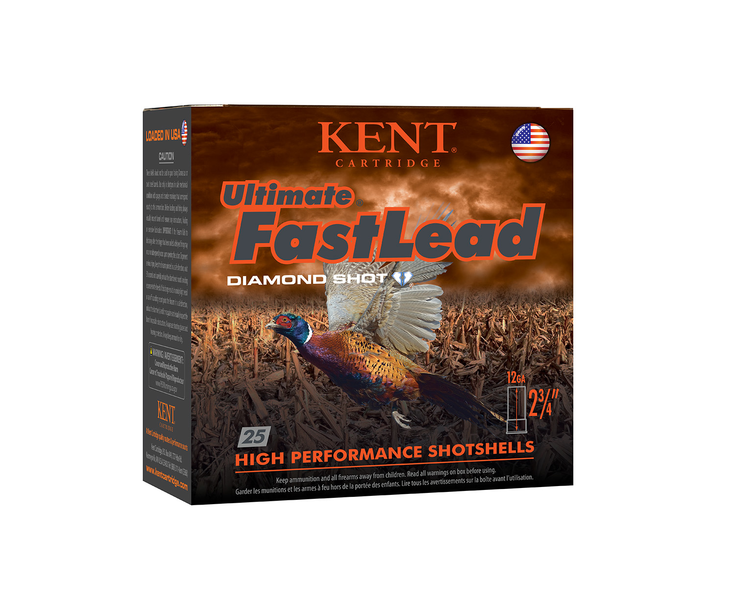 Kent Cartridge K122UFL424 Ultimate Fast Lead 12Gauge 2.75" 1 1/2oz 4Shot 25 Per Box/10 Case