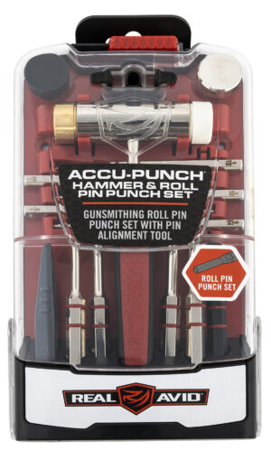 Real Avid AVHPS-RP Accu-Punch Hammer & Roll Pin Punch Set Black/Red Steel Rubber Handle