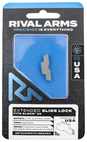 Rival Arms RARA80G004D Slide Lock  Extended Polished Stainless for Glock 42