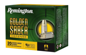 Remington Ammunition R21369 Golden Saber Defense 10mmAuto 180gr Brass Jacketed Hollow Point 20 Per Box/25 Case