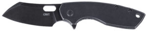 CRKT 5315KS Pilar  Large 2.67" Folding Plain Black Stonewashed 8Cr13MoV SS Blade/Black Stainless Steel Handle Includes Pocket Clip