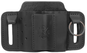 1791 Gunleather MNESMFBLKA EDC Mini Easy Slide OWB Black Leather Belt Slide Ambidextrous