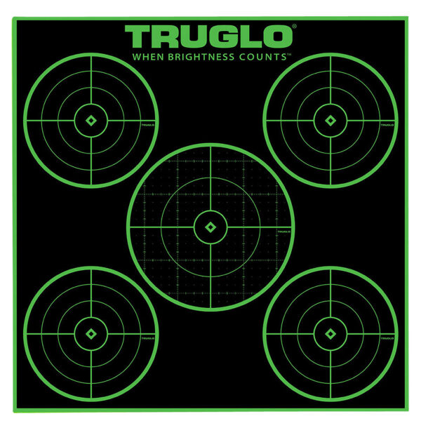 Bull Target Paper TruGlo TG11A25 Tru-See 5-Bull Target Self-Adhesive Heavy Paper Black ...