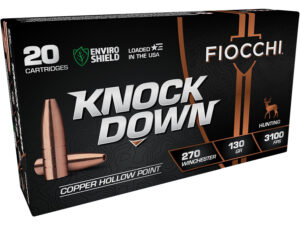 Fiocchi 270CHA Knock Down Enviro Shield 270Win 130gr Hollow Point 20 Per Box/10 Case