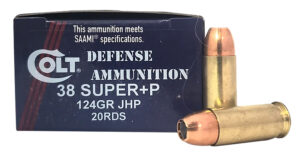 DoubleTap Ammunition 38SU124CT Doubletap Defense 38Super+P 124gr Jacket Hollow Point 20 Per Box/10 Case