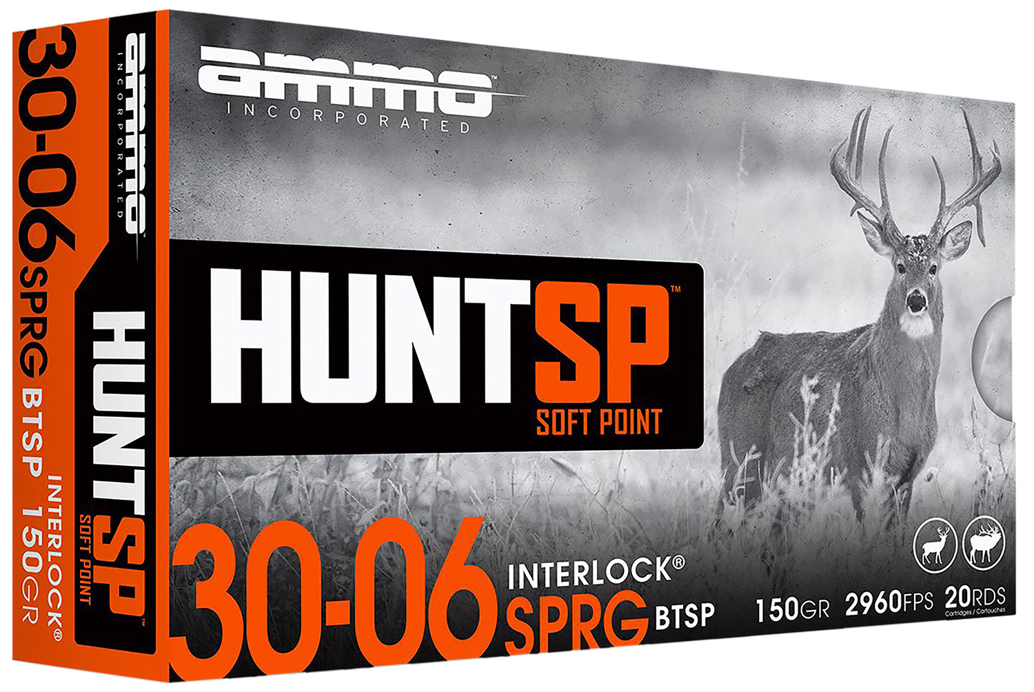 Ammo Inc 3006150SPA20 Hunt 30-06Springfield 150gr Soft Point 20 Per Box/10 Case