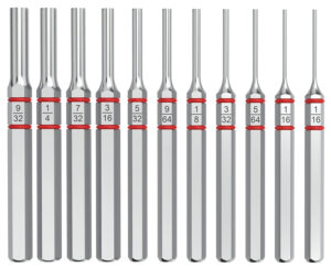 Real Avid AVAPKS Accu-Punch Standard Pin Punch Set Silver Steel Universal Firearm 11 Pieces