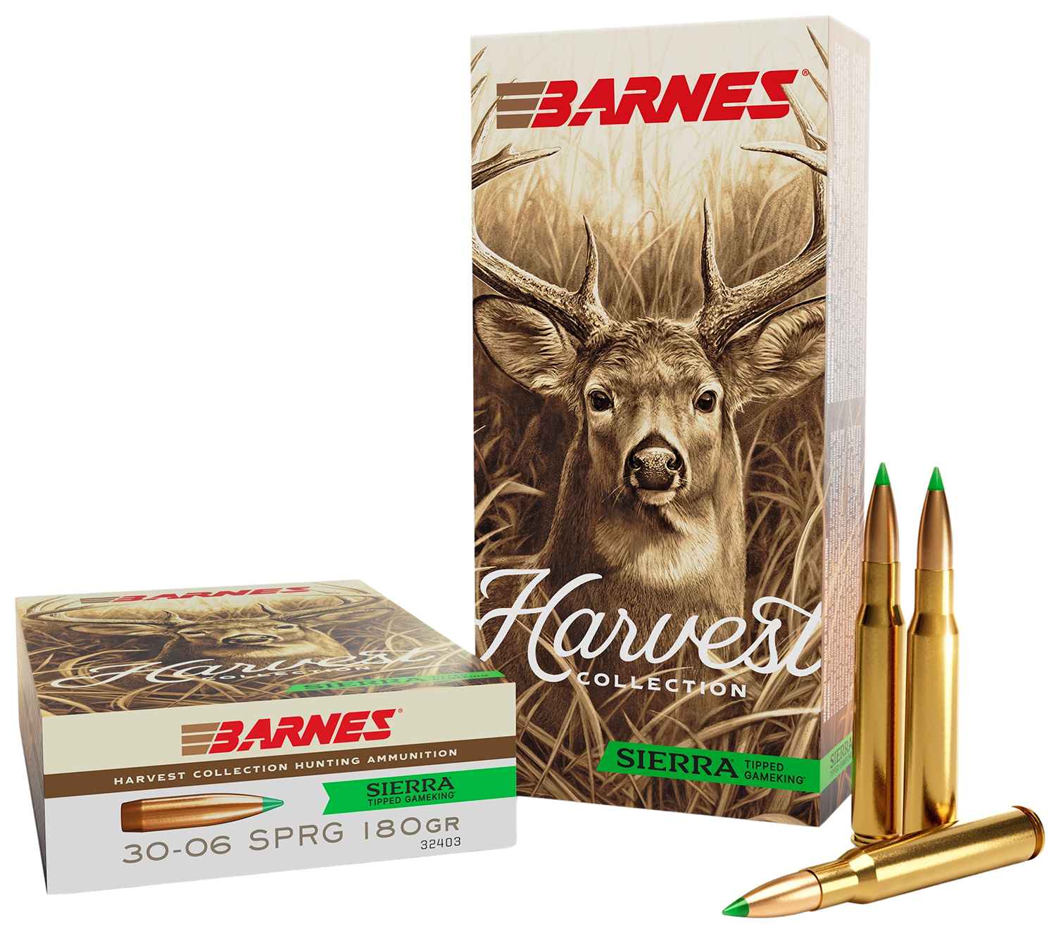 Barnes Bullets 32403 Harvest 30-06Springfield 180gr Sierra Tipped GameKing 20 Per Box/10 Case