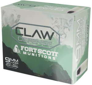 Fort Scott Munitions 9MM115SCVFNCD Claw Defense  9mm 115gr 20 Per Box/25 Case