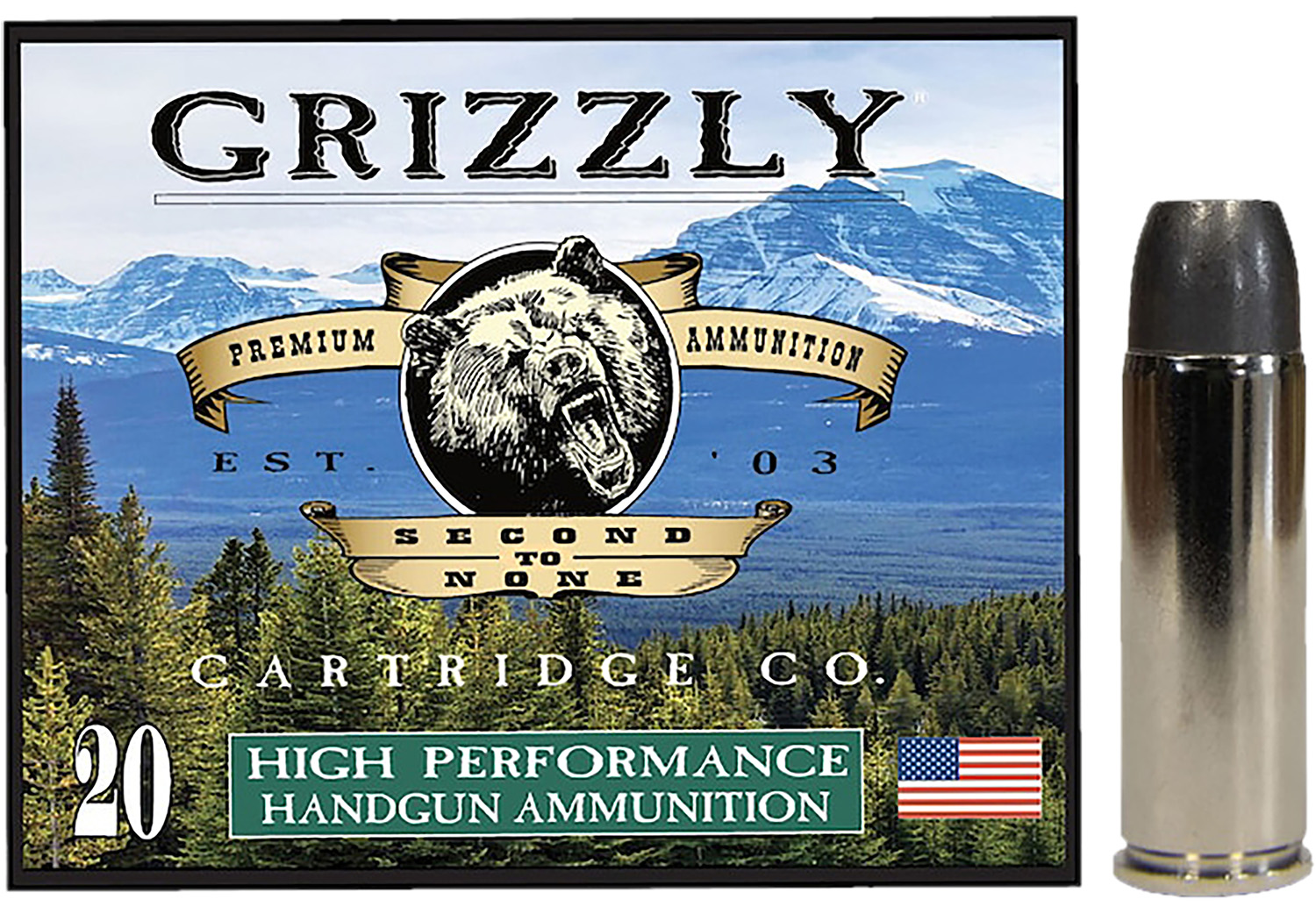 Grizzly Ammo GC45C+P14 45Colt+P 335gr Wide Long Nose Gas Check 20 Per Box/10 Case