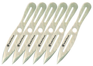 Smith & Wesson Knives SWTK8CP Bullseye Throwing Knives 4.50" Fixed Spear Point Plain 2Cr13MoV SS Blade, 2Cr13 Stainless Handle, 8" OAL, 6 Pack