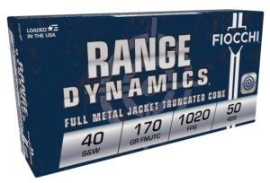 Fiocchi 40SWA Range Dynamics  40S&W 170gr Full Metal Jacket Truncated Cone 50 Per Box/20 Case
