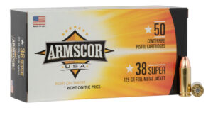 Armscor FAC38SUPER1N USA  38Super 125gr Full Metal Jacket 50 Per Box/20 Case