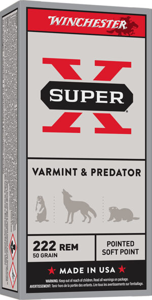 Winchester Ammo X222R Super X  222Rem 50gr Jacketed Soft Point 20 Per Box/10 Case