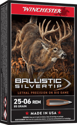 Winchester Ammo SBST2506A Ballistic Silvertip  25-06Rem 85gr Fragmenting Polymer Tip 20 Per Box/10 Case