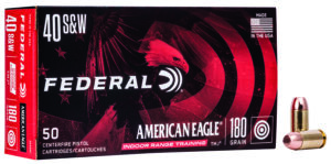 Federal AE40N1 American Eagle Indoor Range Training 40S&W 180gr Total Metal Jacket 50 Per Box/20 Case