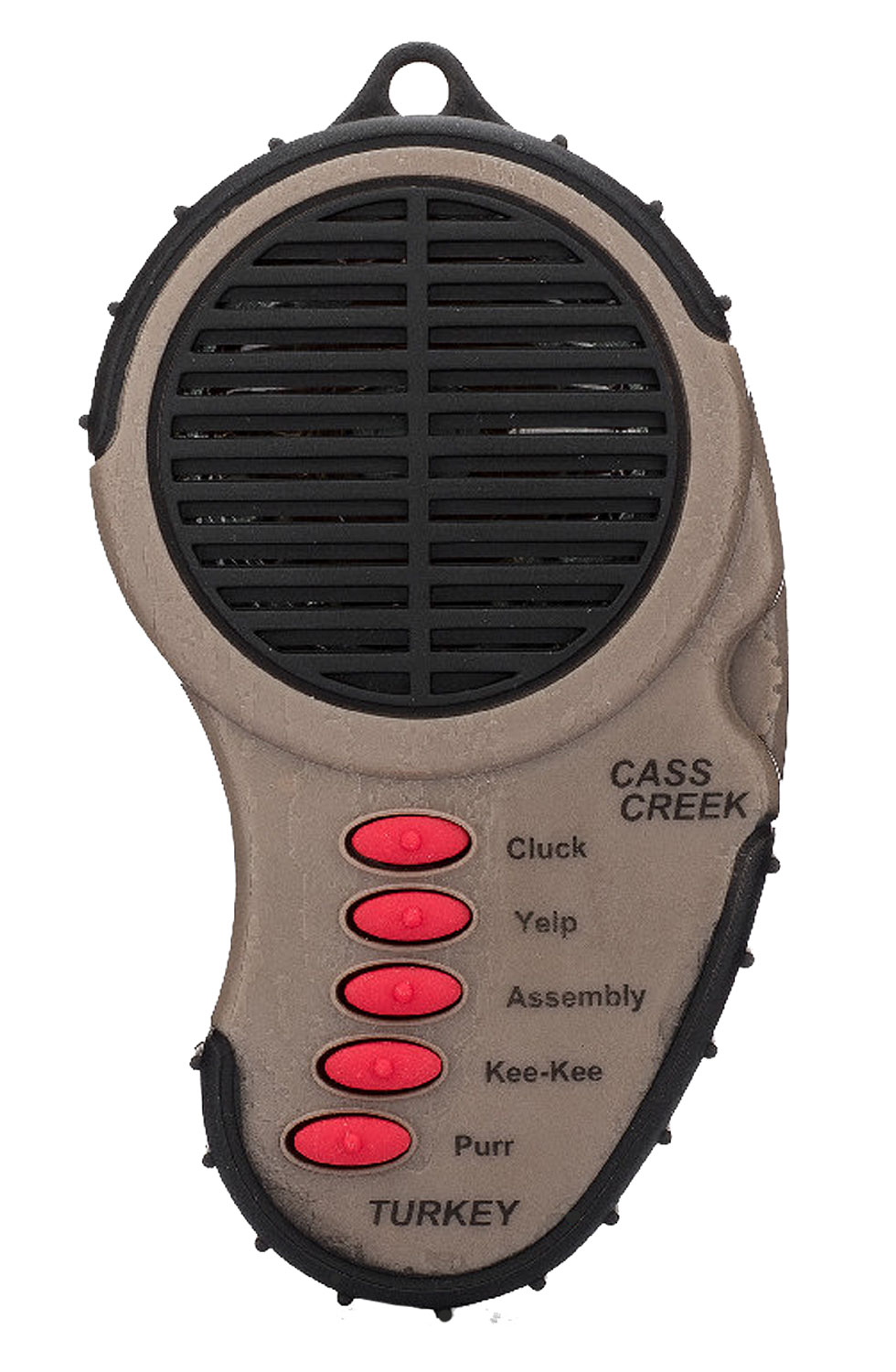 Cass Creek 969 Ergo Electronic Turkey Call, 5 Authentic Turkey Sounds, Brown Plastic Includes Belt Clip