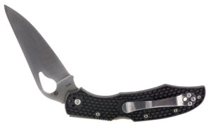 Spyderco BY03PBK2 Byrd Cara Cara 2 Lightweight 3.75" Folding Drop Point Plain 8Cr13MoV SS Blade Black  Textured FRN Handle Includes Pocket Clip