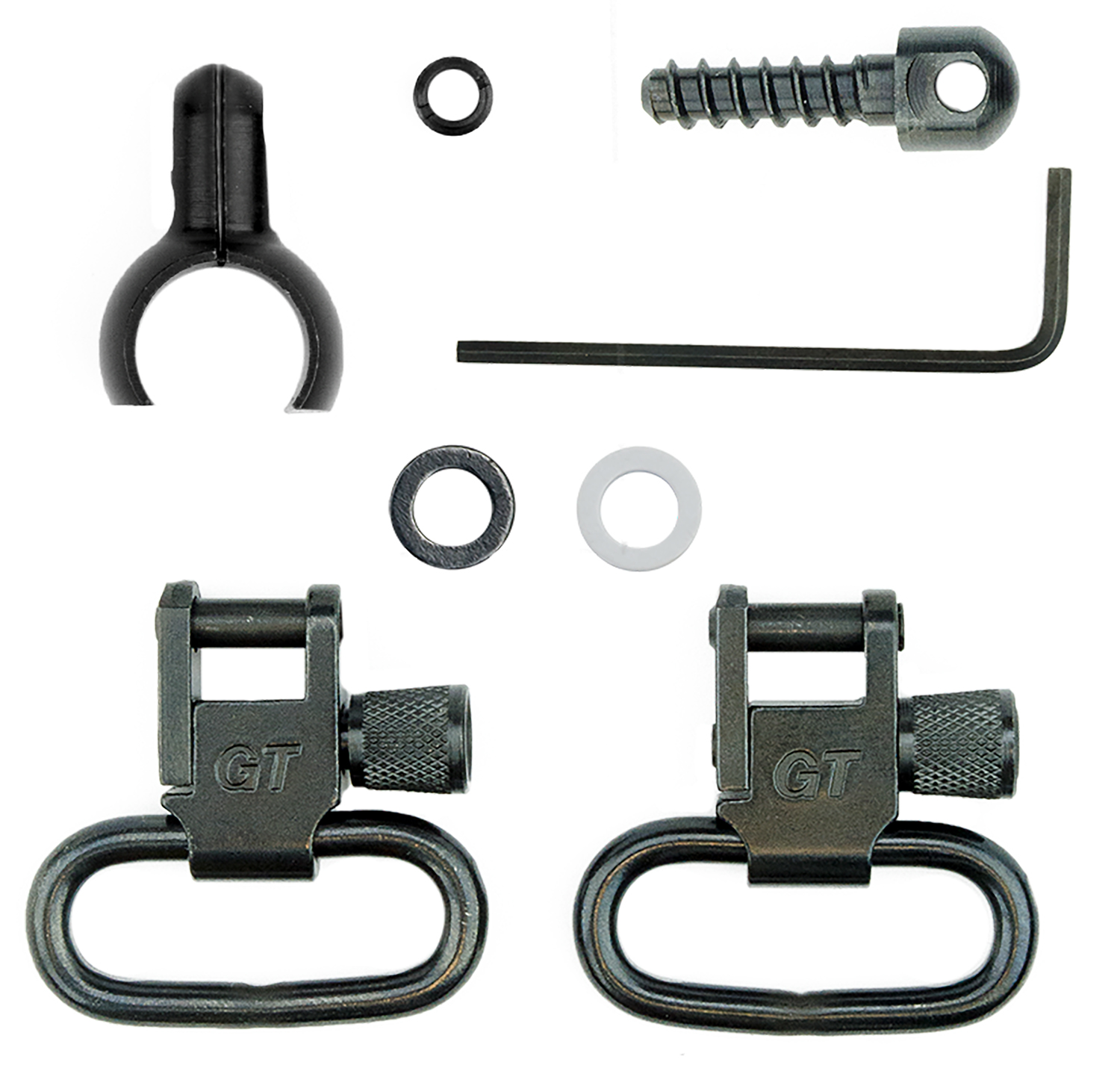 GrovTec US Inc GTSW43 Swivel Set Tube .630"-.675" 1" Black Steel Rifle