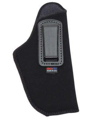 GrovTec US Inc GTHL14115R Inside The Pants  IWB Size 15 Black Suede Belt Clip Fits Large Semi-Auto 3-4" Barrel Right Hand