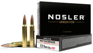 Nosler 60023 Match Grade 223Rem 69gr Custom Competition Hollow Point Boat Tail 20 Per Box/20 Case