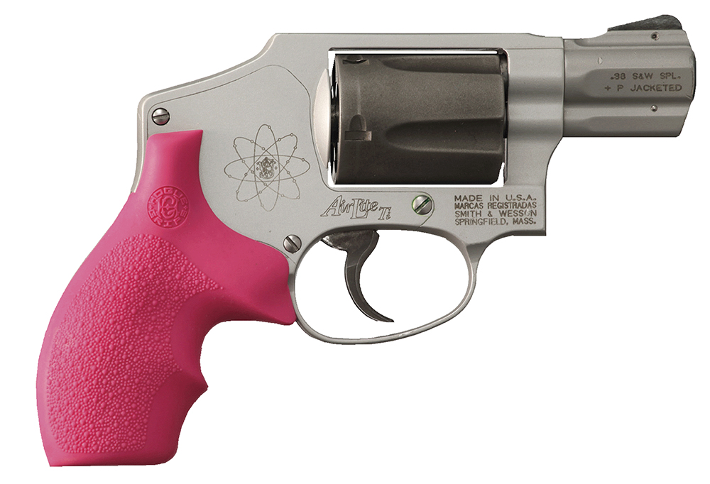 Hogue 61007 Rubber Bantam Cobblestone Pink Rubber with Finger Grooves for S&W J Frame with Round Butt