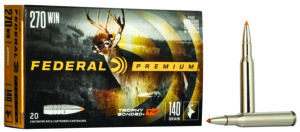 Federal P270TT3 Premium  270Win 140gr Trophy Bonded Tip 20 Per Box/10 Case