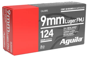 Aguila 1E092110 9mm Luger 124gr Full Metal Jacket 50 Per Box/20 Case