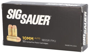 Sig Sauer E10MB150 Elite Ball  10mmAuto 180gr Full Metal Jacket 50 Per Box/20 Case
