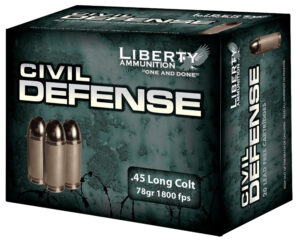 Liberty Ammunition LACD45031 Civil Defense  45Colt 78gr Lead Free Fragmenting Hollow Point 20 Per Box/50 Case