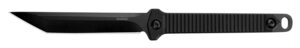 Kershaw 4008X Dune  3.80" Fixed American Tanto Plain Black Oxide 3Cr13MoV SS Blade Black Glass-Filled Nylon Handle Includes Lanyard/Sheath