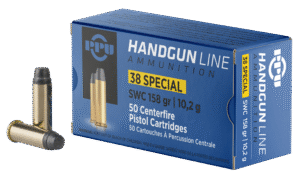 PPU .38 SPECIAL SW 158GR 50RD BOX 10 BOXES PER CASE