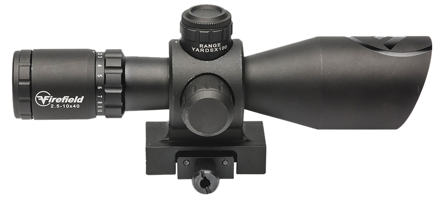 Firefield FF13064 Barrage Matte Black 2.5-10x40mm Illuminated Red/Green Mil-Dot Reticle
