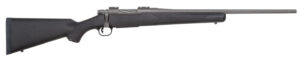 Mossberg 28068 Patriot  Full Size 22-250 Rem 5+1 22" Stainless Cerakote Fluted Barrel, Drilled & Tapped Stainless Cerakote Receiver, Black Fixed Synthetic Stock, Right Hand