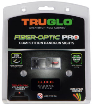 TruGlo TG132G2 Fiber-Optic Pro  Red/Fiber Optic Front Sight-Black/Blank Rear Sight Glock 20/21