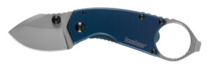 Kershaw 8710 Antic  1.70" Folding Drop Point Plain Bead Blasted 8Cr13MoV SS Blade Blue PVD Stainless Steel Handle Includes Pocket Clip