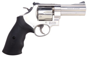 Smith & Wesson 12463 Model 610  N-Frame 10mm Auto/40 S&W 6 Shot 4" Stainless Steel Barrel, Cylinder &  Frame, Black Finger Grooved Grip, Internal Lock Safety, Exposed Hammer