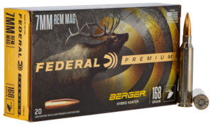 Federal PR7BCH1 Premium 7mmRemMag 168gr Berger Hybrid Hunter 20 Per Box/10 Case